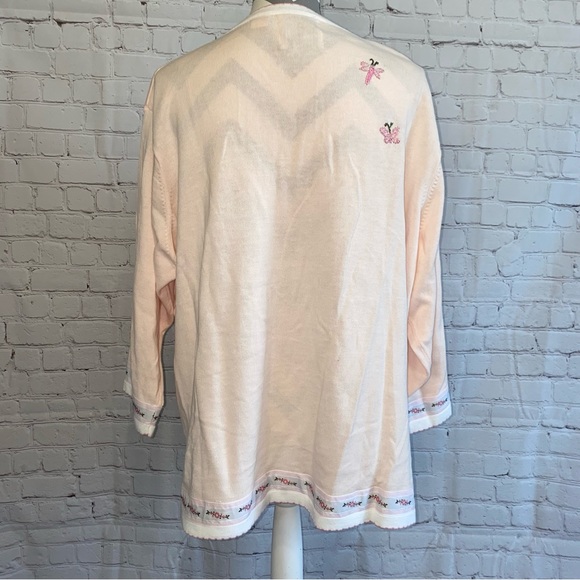 Storybook Knits “Pretty In Pink” Embroidered Floral Cardigan Sweater Sz 3XL - Picture 3 of 12